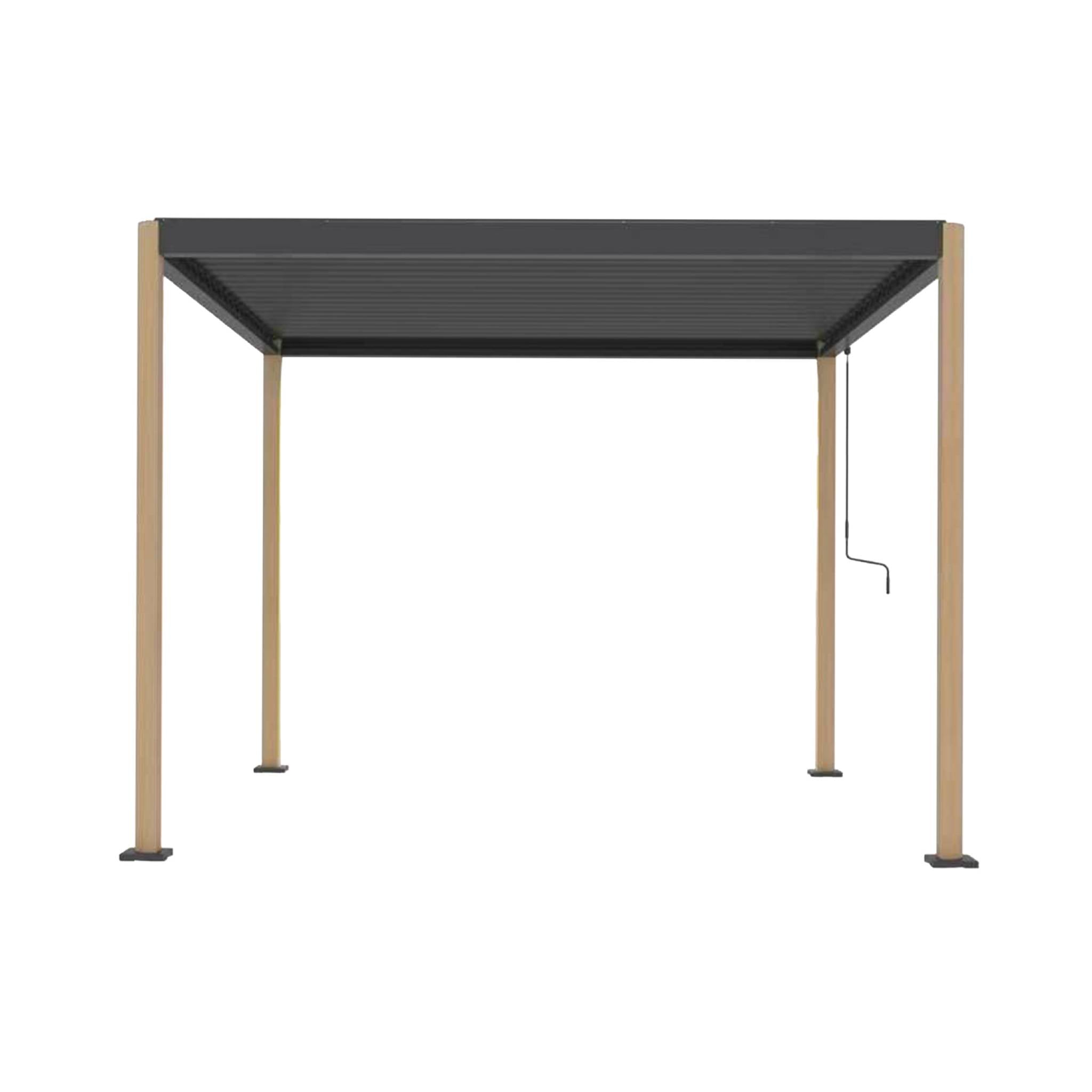 Pergola bioclimatica 3x3m in alluminio e acciaio, lamelle orientabili,