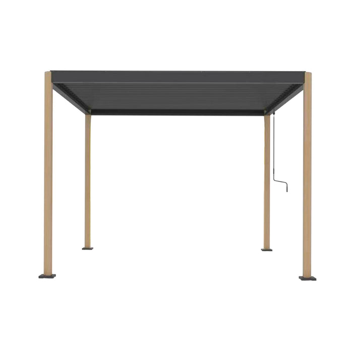 Pergola bioclimatica 3x3m in alluminio e acciaio, lamelle orientabili,