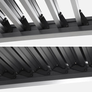 Pergola bioclimatica 3x3m in alluminio e acciaio, lamelle orientabili,