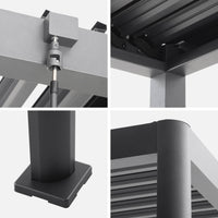 Pergola bioclimatica 3x4m in alluminio e acciaio con lamelle