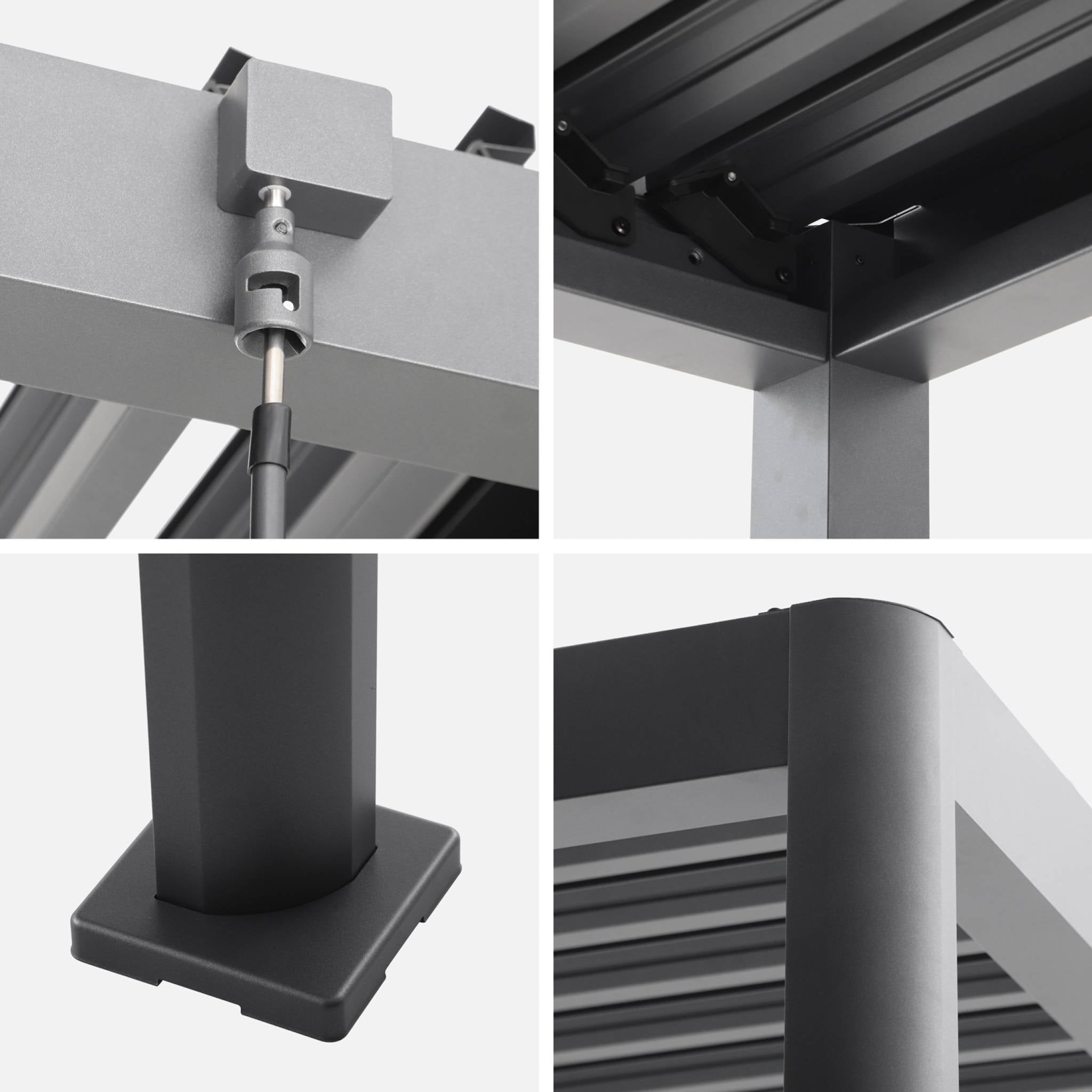 Pergola bioclimatica 3x4m in alluminio e acciaio con lamelle