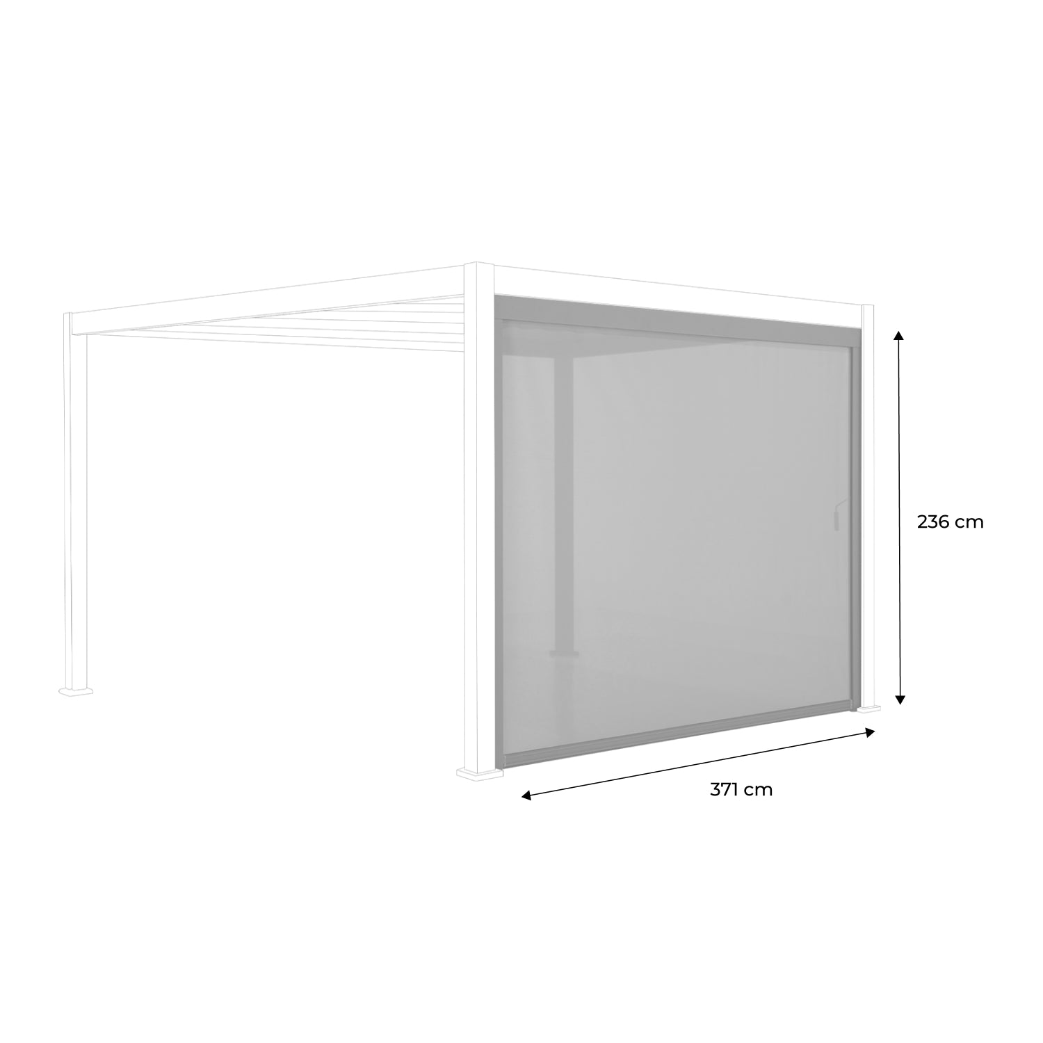 Tenda laterale 4m per pergola triomphe 3x4m, grigio