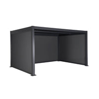 Pergola bioclimatica 3x4m in alluminio e acciaio + 2 tende 3m + 1