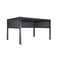 Pergola bioclimatica 3x4m in alluminio e acciaio + 2 tende 3m + 1