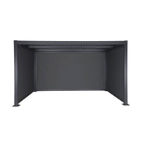 Pergola bioclimatica 3x4m in alluminio e acciaio + 2 tende 3m + 1