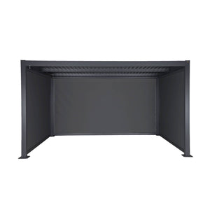 Pergola bioclimatica 3x4m in alluminio e acciaio + 2 tende 3m + 1