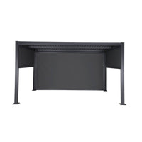 Pergola bioclimatica 3x4m in alluminio e acciaio + 2 tende 3m + 1