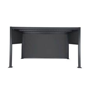 Pergola bioclimatica 3x4m in alluminio e acciaio + 2 tende 3m + 1