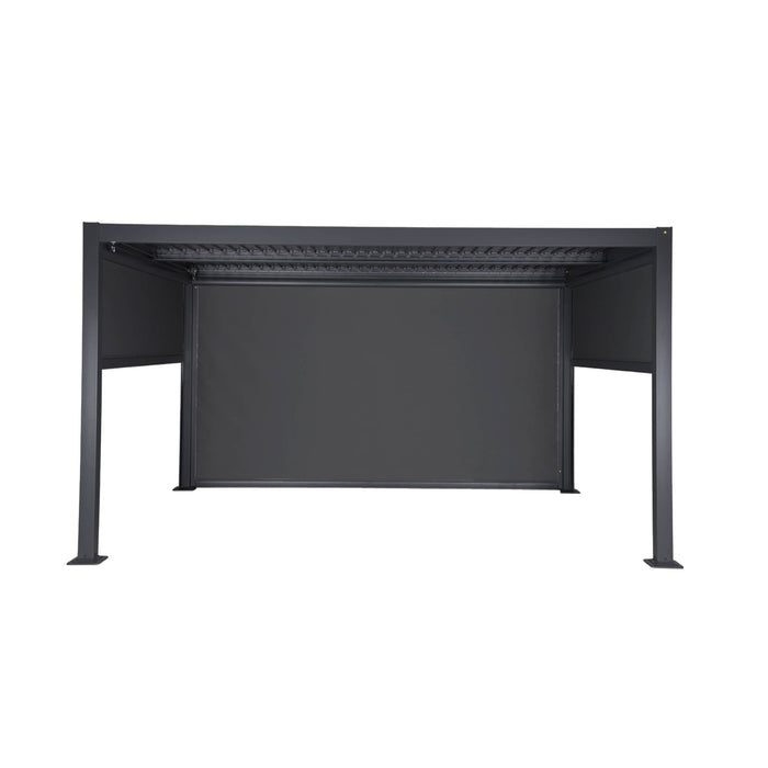 Pergola bioclimatica 3x4m in alluminio e acciaio + 2 tende 3m + 1