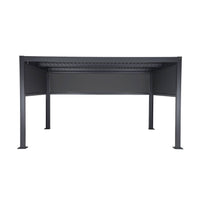 Pergola bioclimatica 3x4m in alluminio e acciaio + 2 tende 3m + 1