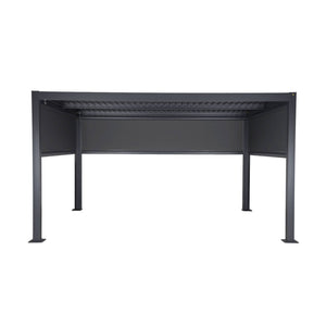 Pergola bioclimatica 3x4m in alluminio e acciaio + 2 tende 3m + 1