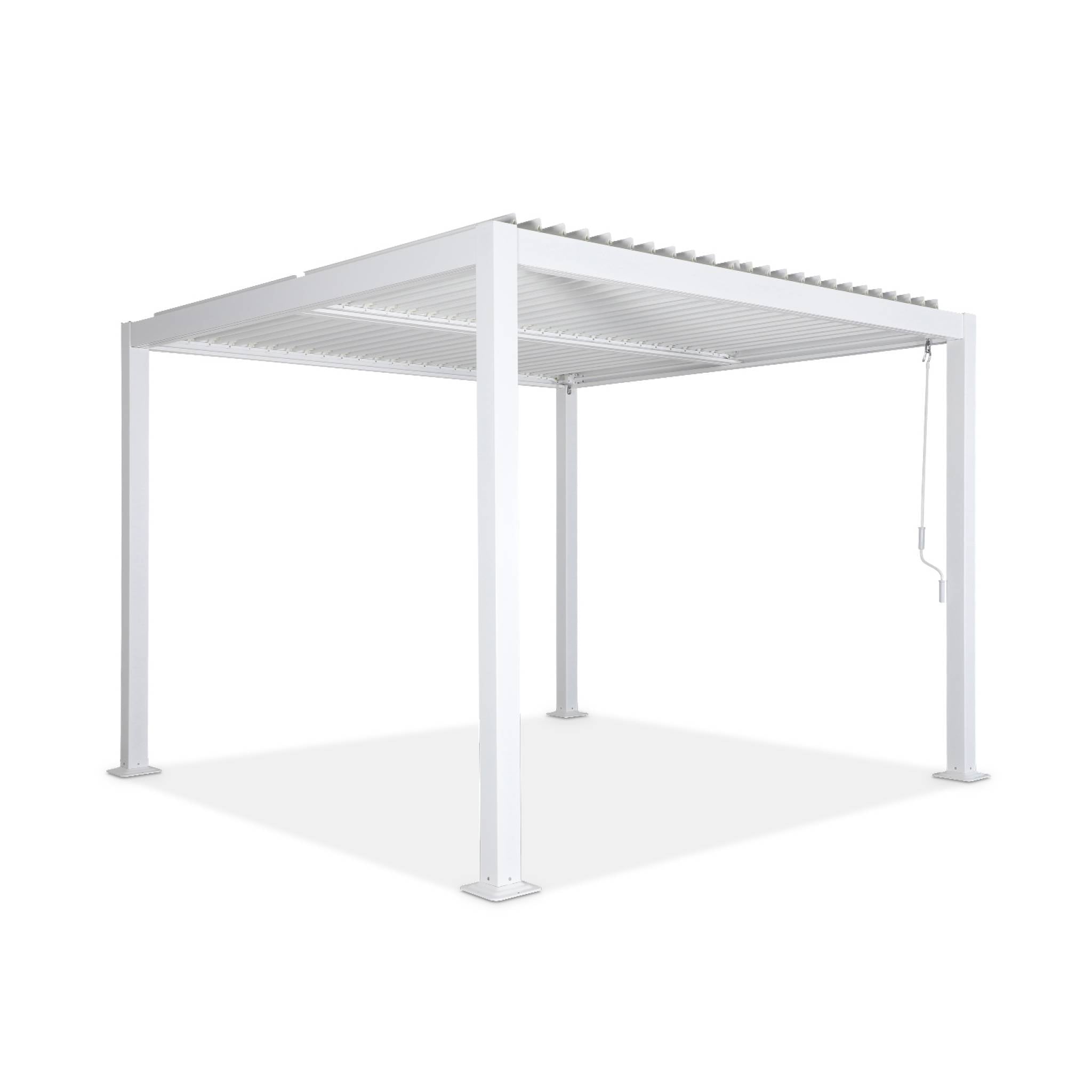 Pergola bioclimatica 3x3m alluminio e acciaio, lamelle orientabili,
