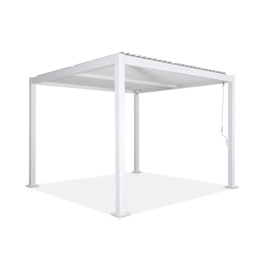 Pergola bioclimatica 3x3m alluminio e acciaio, lamelle orientabili,