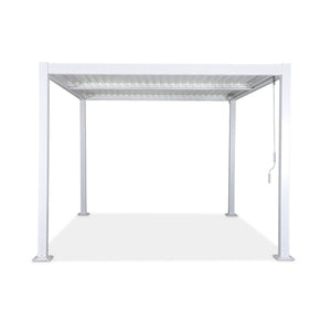 Pergola bioclimatica 3x3m alluminio e acciaio, lamelle orientabili,