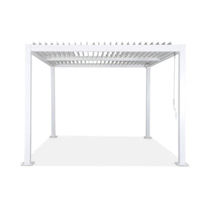 Pergola bioclimatica 3x3m alluminio e acciaio, lamelle orientabili,