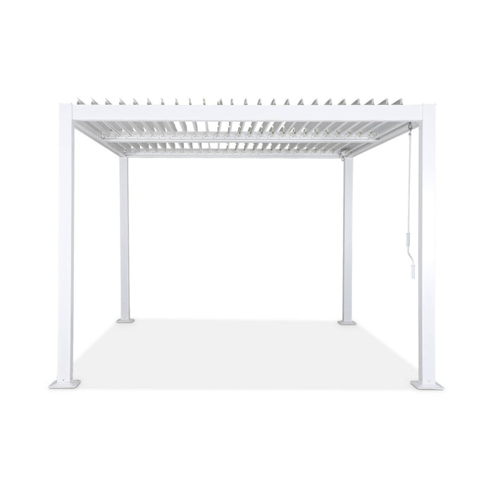 Pergola bioclimatica 3x3m alluminio e acciaio, lamelle orientabili,