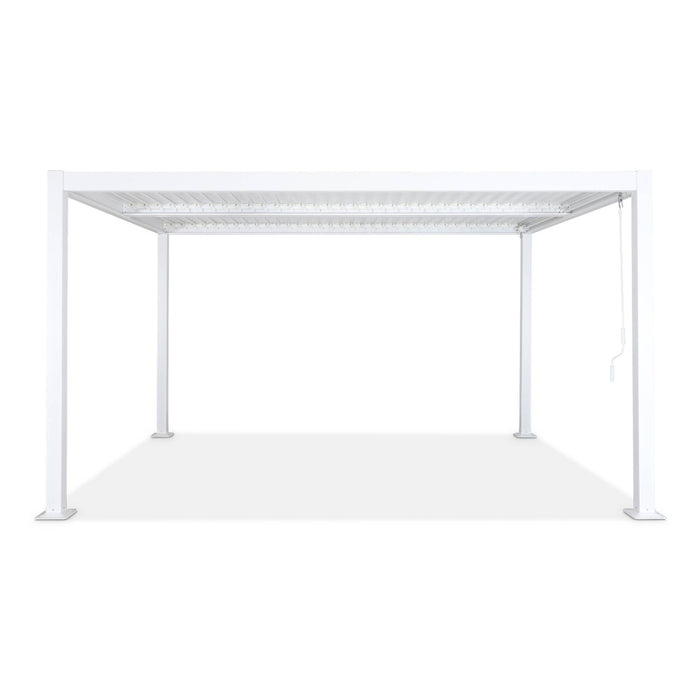 Pergola bioclimatica 3x4m in alluminio e acciaio, lame orientabili ,