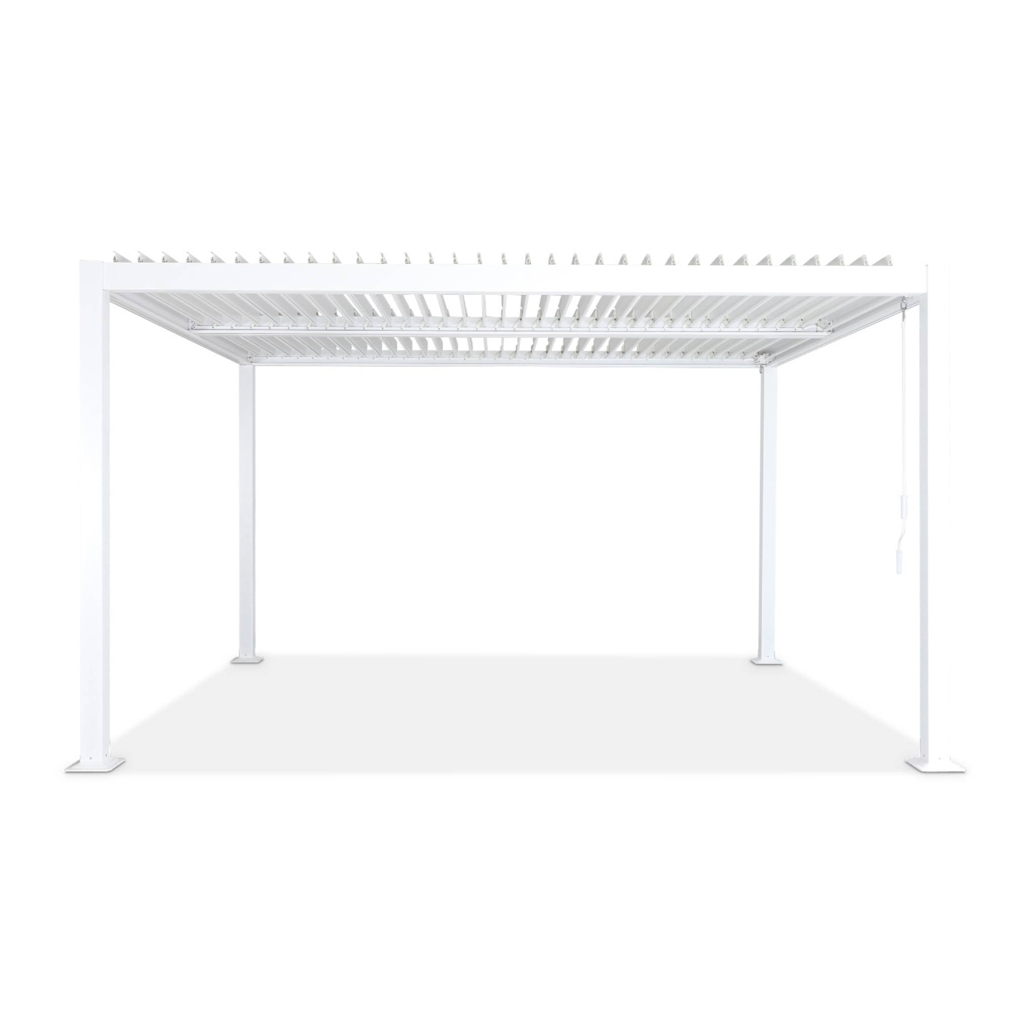 Pergola bioclimatica 3x4m in alluminio e acciaio, lame orientabili ,