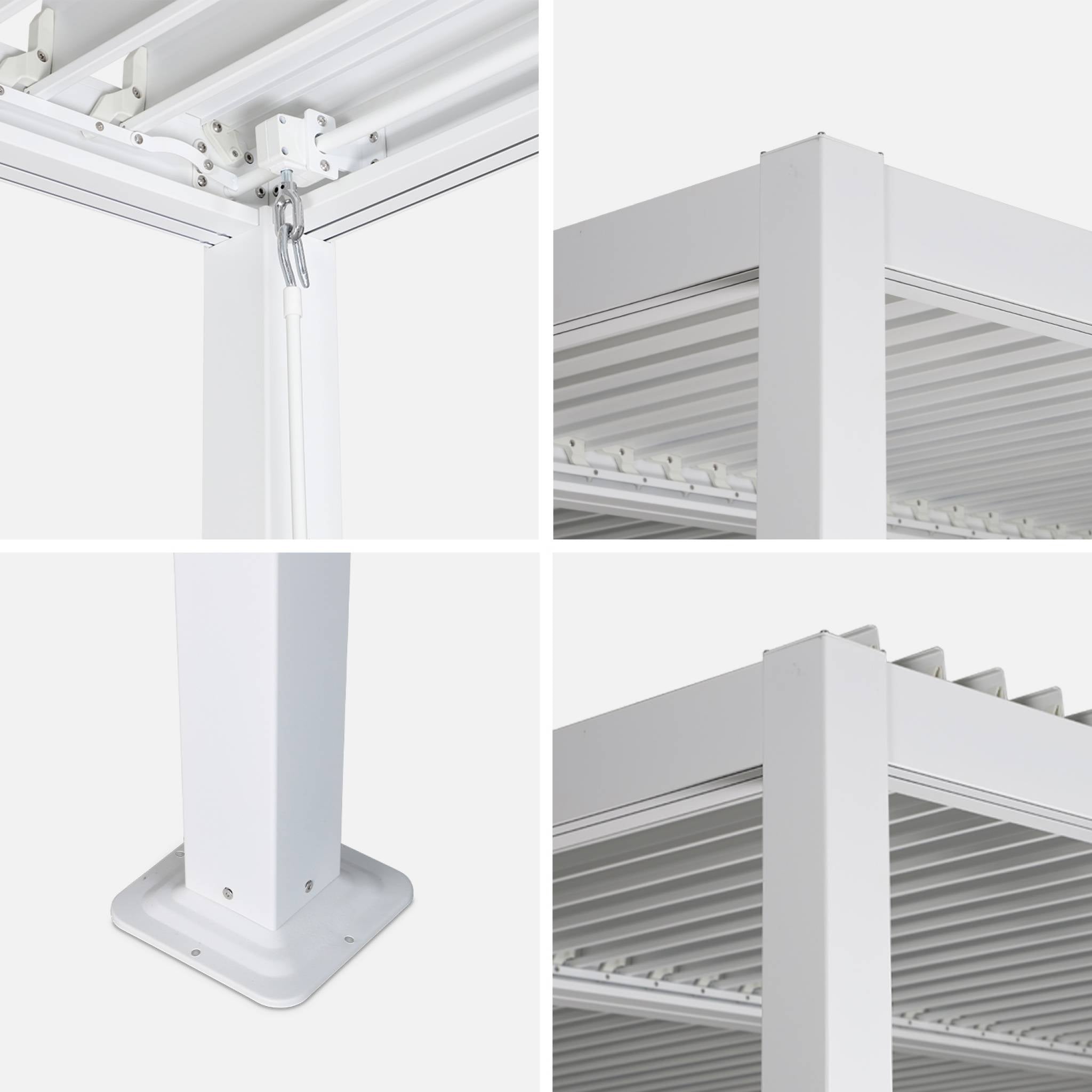 Pergola bioclimatica 3x4m in alluminio e acciaio, lame orientabili ,
