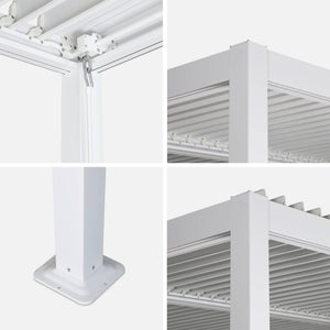 Pergola bioclimatica 3x4m in alluminio e acciaio, lame orientabili ,