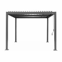 Pergola bioclimatica 3x3m alluminio e acciaio, lamelle orientabili,