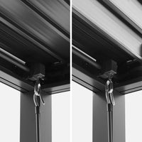 Pergola bioclimatica in alluminio e acciaio 3x3m + ringhiera bassa 3m