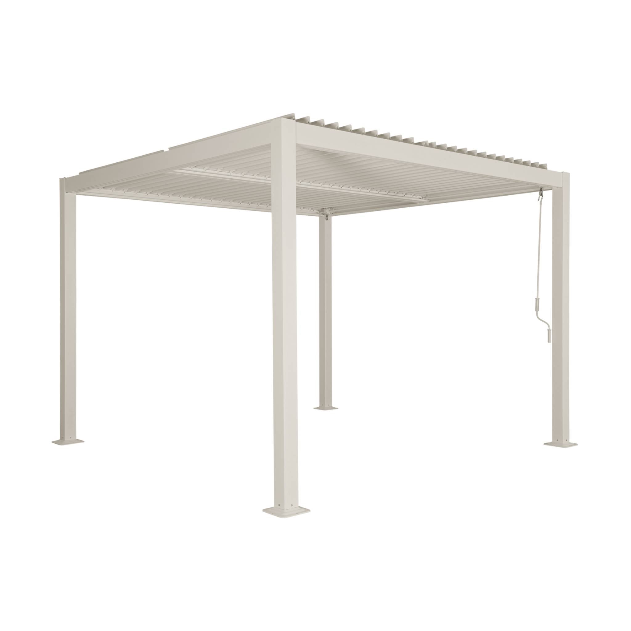 Pergola bioclimatica 3x3m alluminio e acciaio, lamelle orientabili,