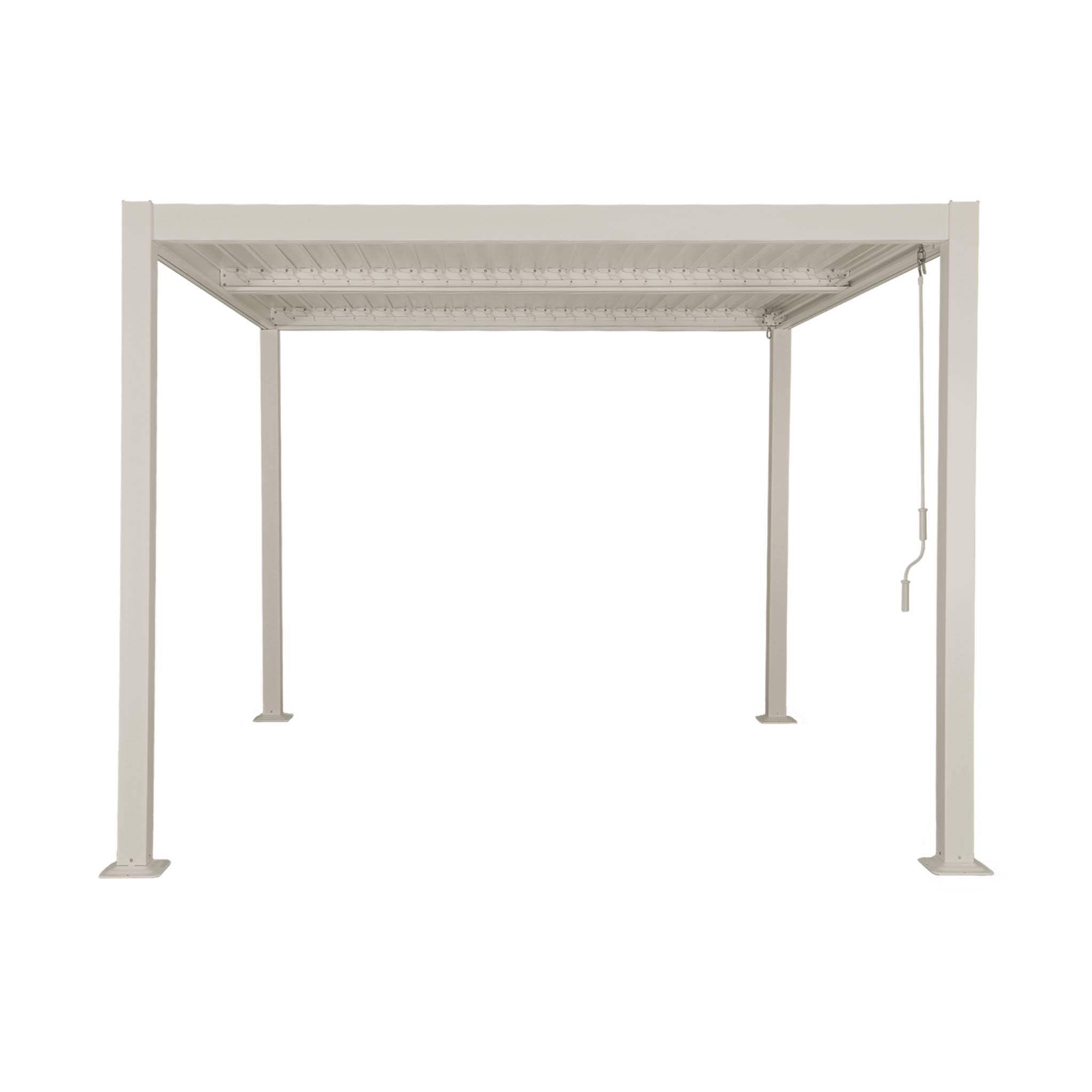 Pergola bioclimatica 3x3m alluminio e acciaio, lamelle orientabili,