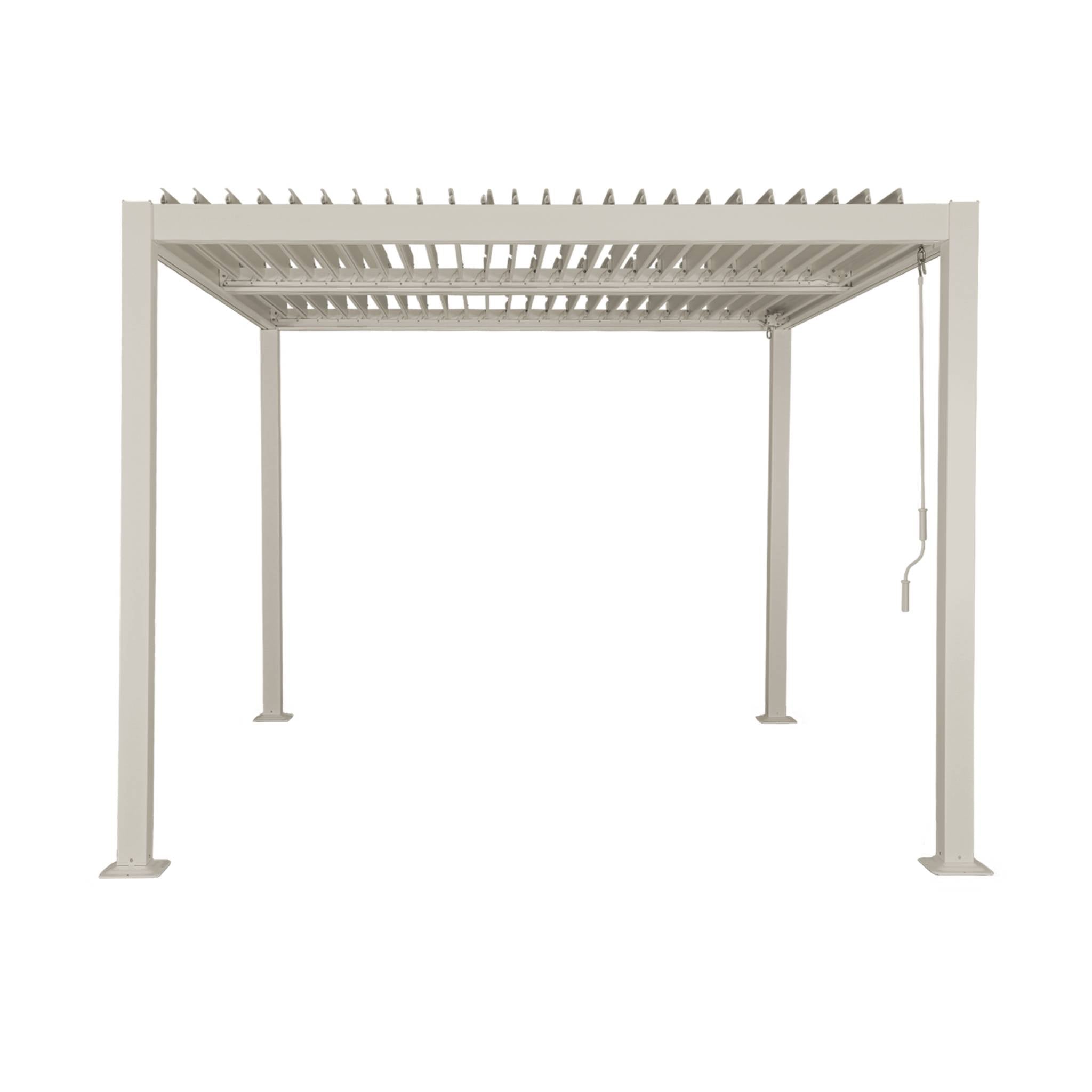 Pergola bioclimatica 3x3m alluminio e acciaio, lamelle orientabili,