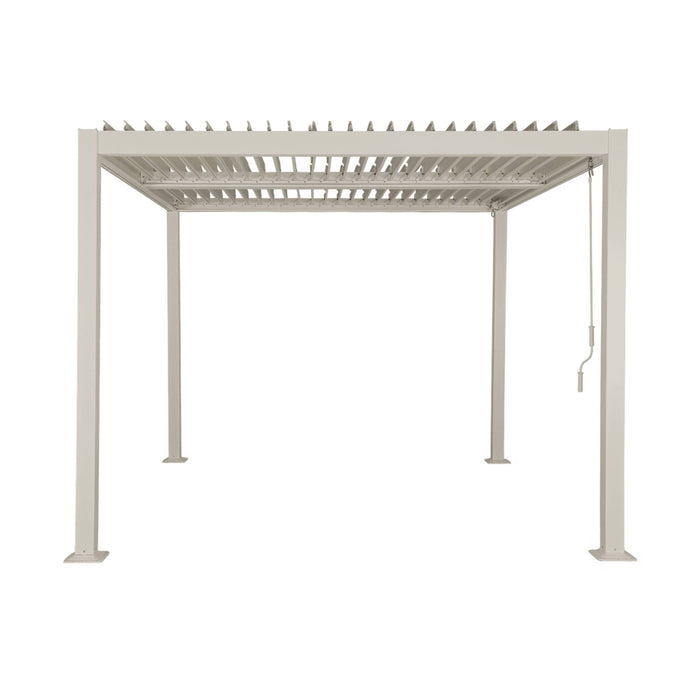 Pergola bioclimatica 3x3m alluminio e acciaio, lamelle orientabili,