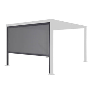 Pergola bioclimatica 3x3m in alluminio e acciaio + tenda 3m, antracite