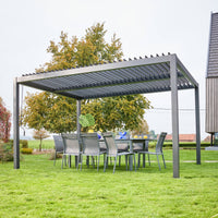 Pergola bioclimatica 3x4m in alluminio e acciaio, lame orientabili ,