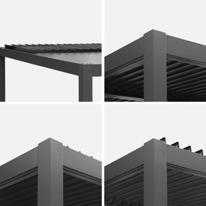 Pergola bioclimatica in alluminio e acciaio 4x3m + tenda 4m palace,