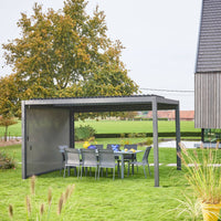 Pergola bioclimatica 3x4m in alluminio e acciaio  + tenda 3m,