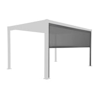 Pergola bioclimatica 3x4m in alluminio e acciaio + tenda 4m, antracite