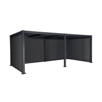 Pergola bioclimatica in alluminio e acciaio 3x6m + 4 tende 3m,