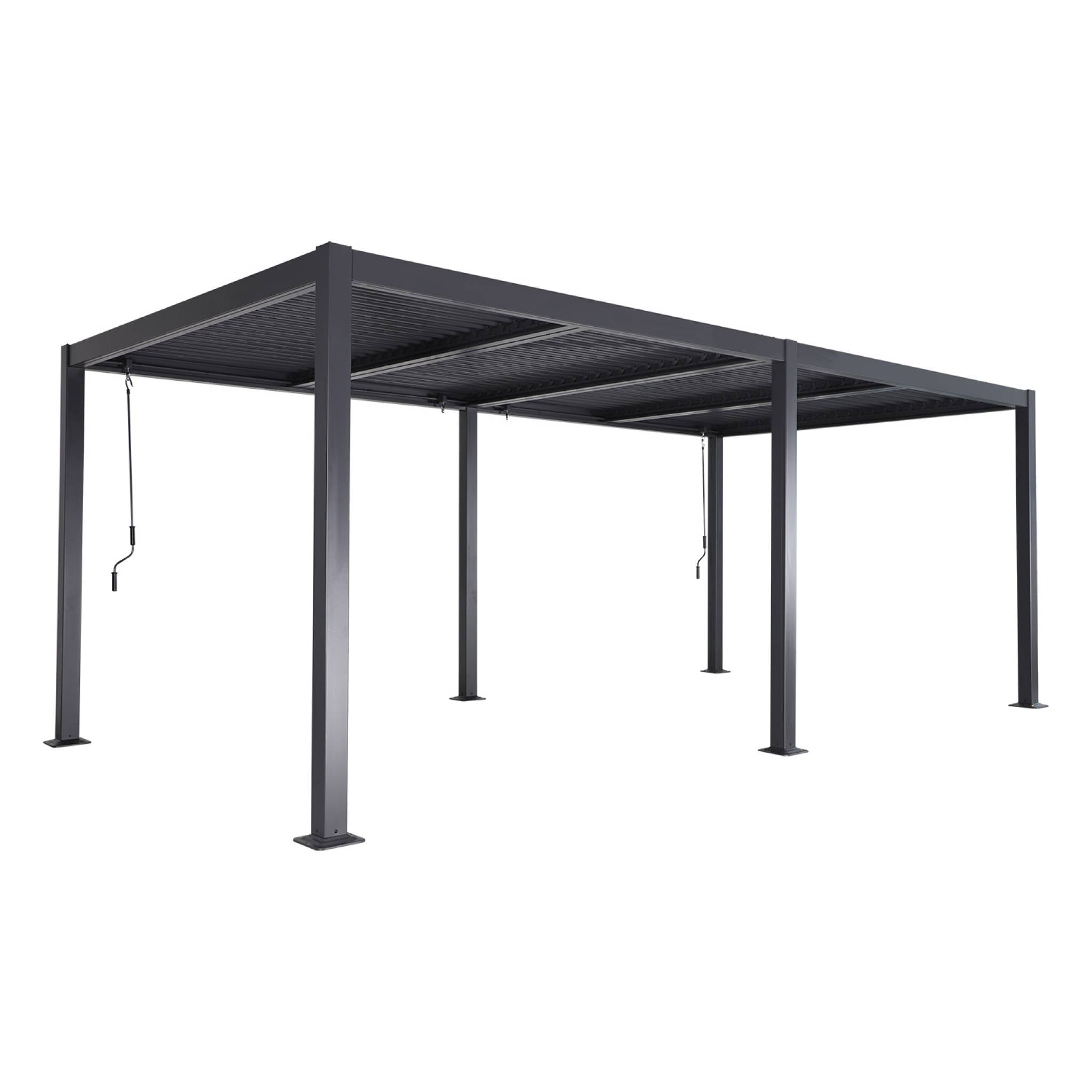 Pergola bioclimatica 3x6m in alluminio e acciaio, lamelle orientabili,