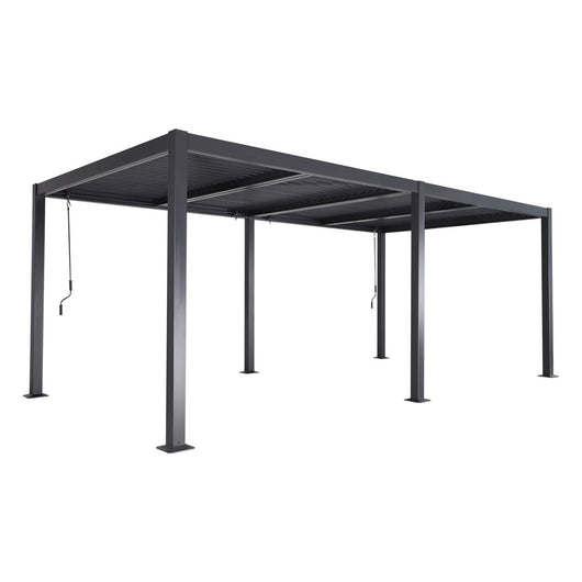 Pergola bioclimatica 3x6m in alluminio e acciaio, lamelle orientabili,