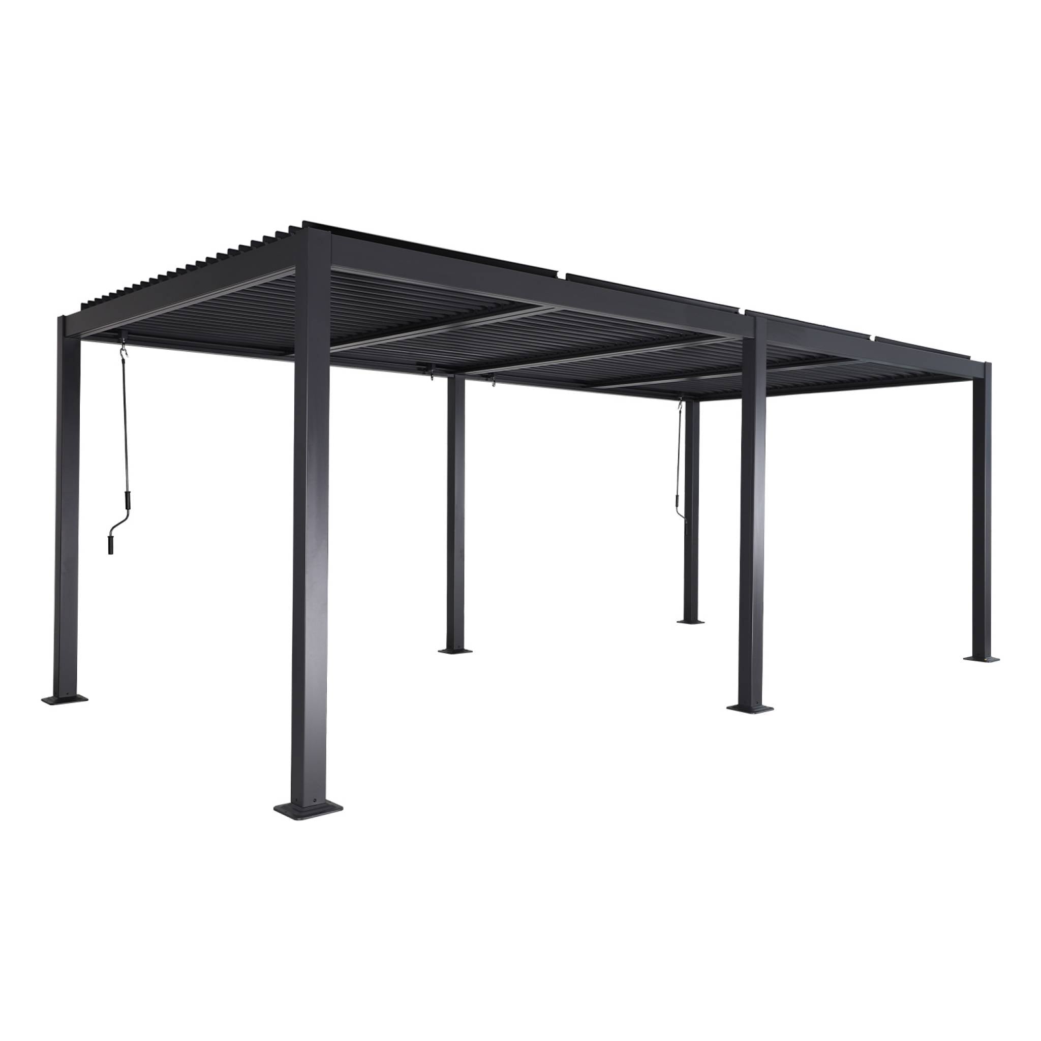 Pergola bioclimatica 3x6m in alluminio e acciaio, lamelle orientabili,