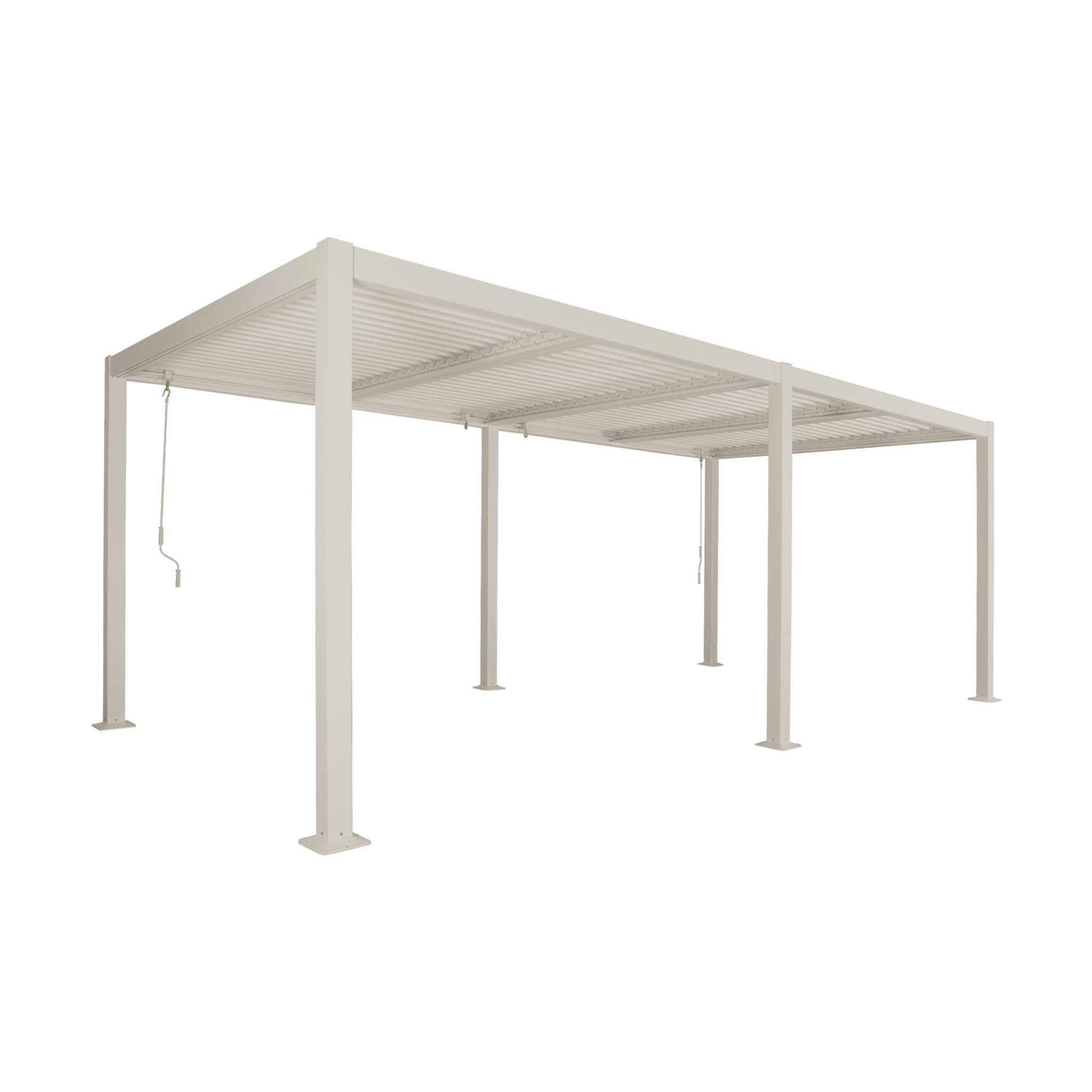 Pergola bioclimatica 3x6m in alluminio e acciaio, lamelle orientabili,