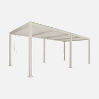 Pergola bioclimatica 3x6m in alluminio e acciaio, lamelle orientabili,