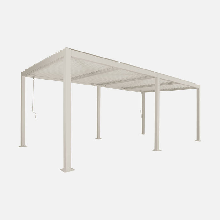 Pergola bioclimatica 3x6m in alluminio e acciaio, lamelle orientabili,