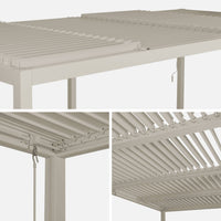Pergola bioclimatica 3x6m in alluminio e acciaio, lamelle orientabili,
