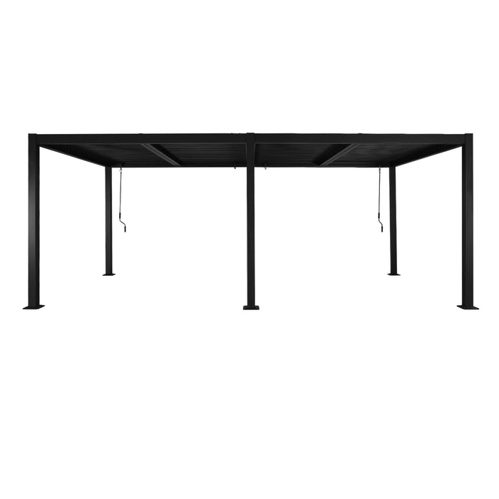 Pergola bioclimatica 3x6m in alluminio e acciaio, lamelle orientabili,