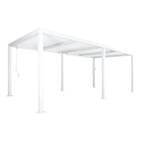 Pergola bioclimatica 3x6m in alluminio e acciaio, lamelle orientabili,