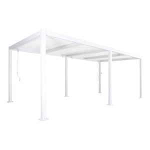 Pergola bioclimatica 3x6m in alluminio e acciaio, lamelle orientabili,