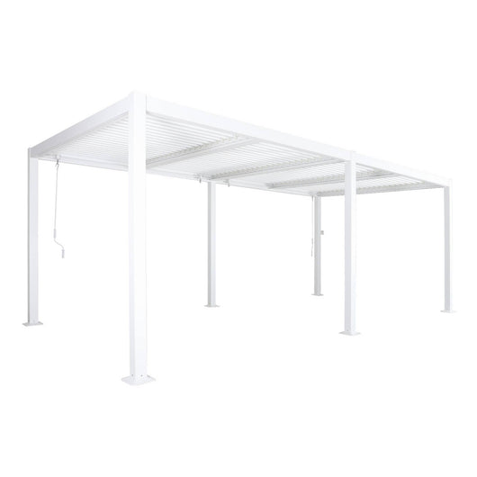 Pergola bioclimatica 3x6m in alluminio e acciaio, lamelle orientabili,