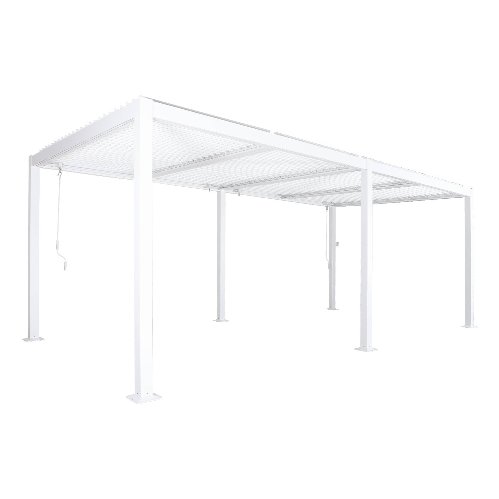 Pergola bioclimatica 3x6m in alluminio e acciaio, lamelle orientabili,