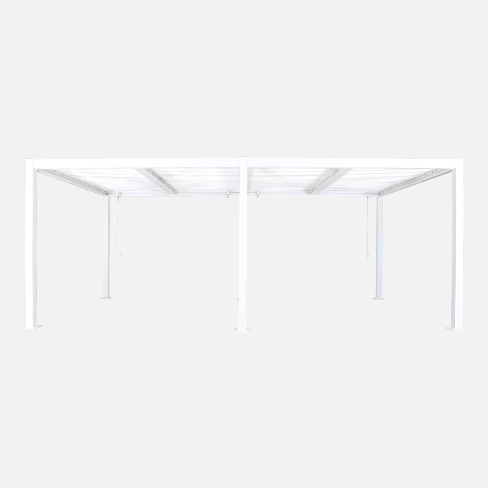 Pergola bioclimatica 3x6m in alluminio e acciaio, lamelle orientabili,