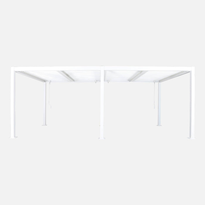 Pergola bioclimatica 3x6m in alluminio e acciaio, lamelle orientabili,